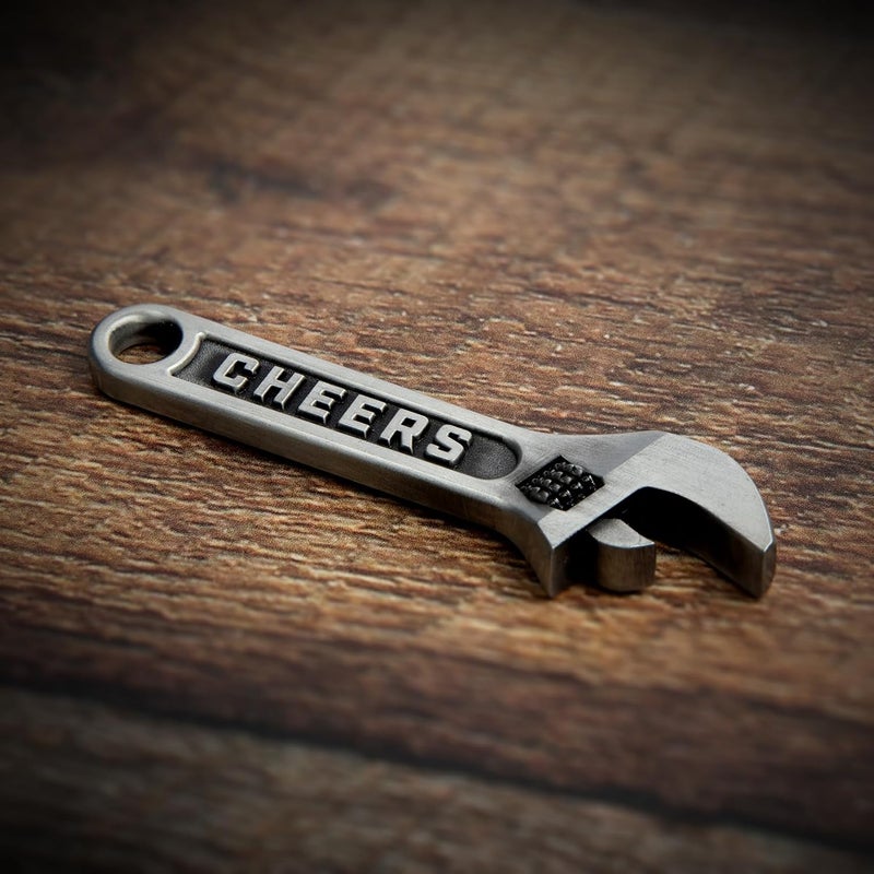 Itera Wrench Bottle Opener - Heavy Duty Beer & Soda Cap Opener - Unique Bar Tool Gift for Men - Multitool Kitchen Gadget (Antique Silver) - Image 3